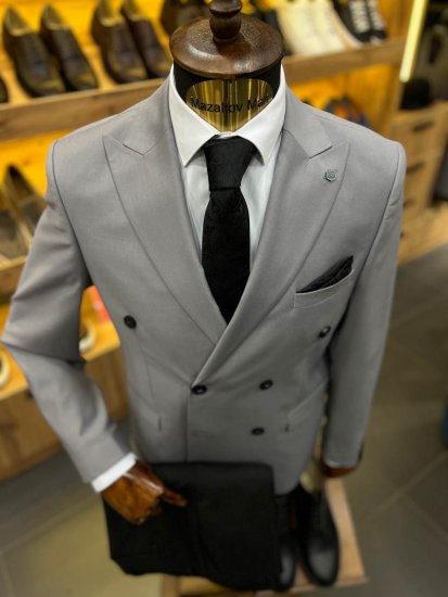 Костюм MAZALTOVMAN 2-ка премиум Серый двубортный