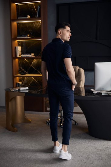 Футболка поло ГИО Темно-синяя