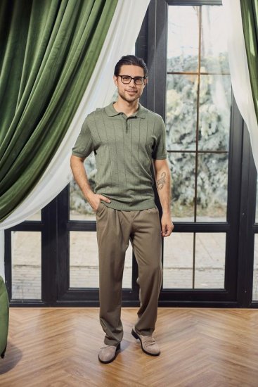 Брюки-багги цвета хаки свободные