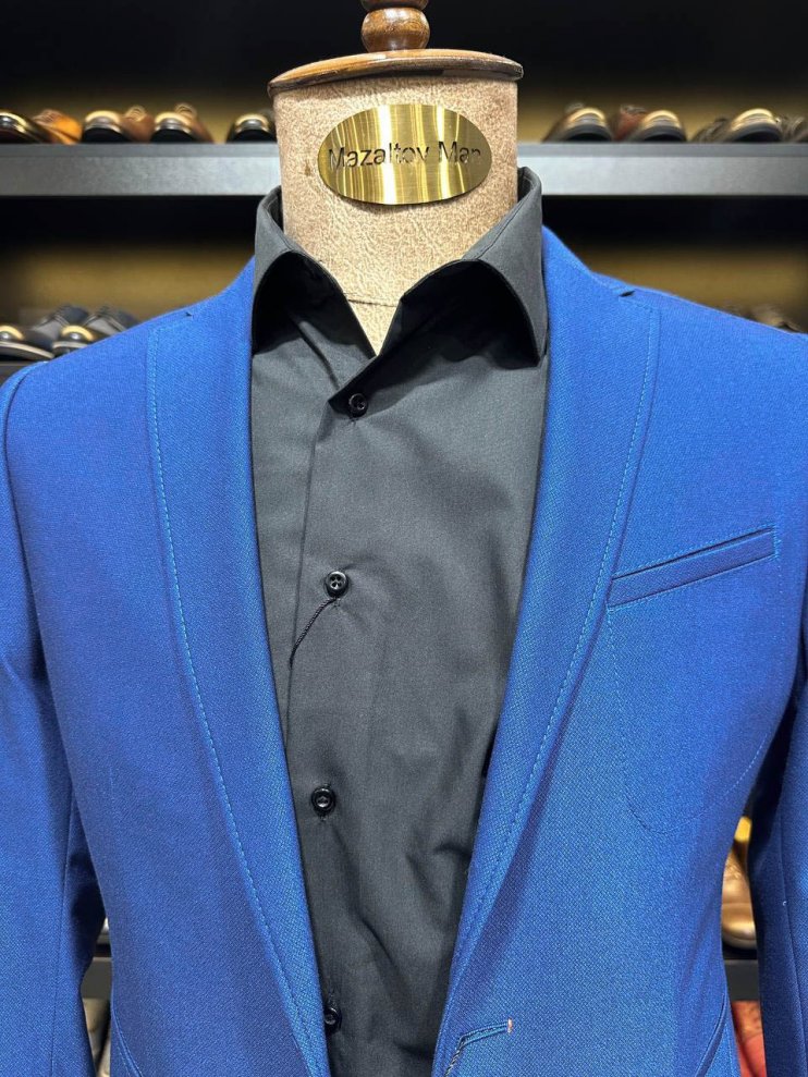 Пиджак VAL Синий фактурный