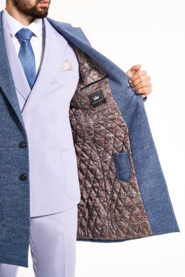 Пальто MAZALTOVMAN премиум Светло-синее фактурное