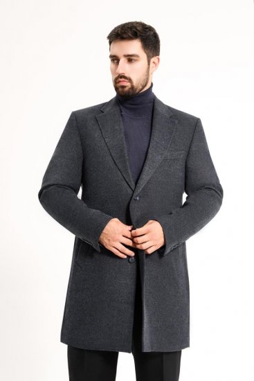 Пальто MAZALTOVMAN премиум Темно-синее фактурное