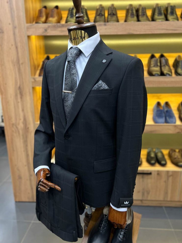 Костюм MAZALTOVMAN 2-ка Черный в клетку премиум