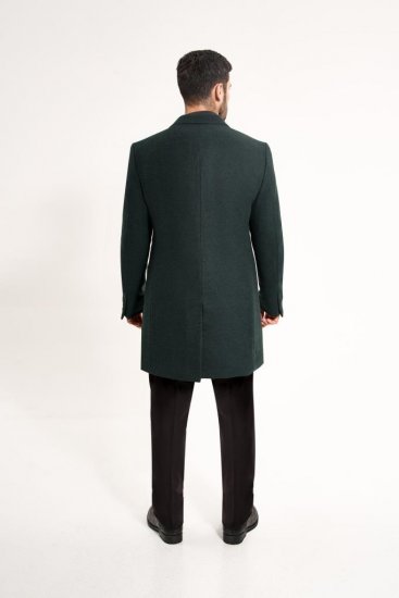 Пальто мужское MAZALTOVMAN премиум Зеленое фактурное