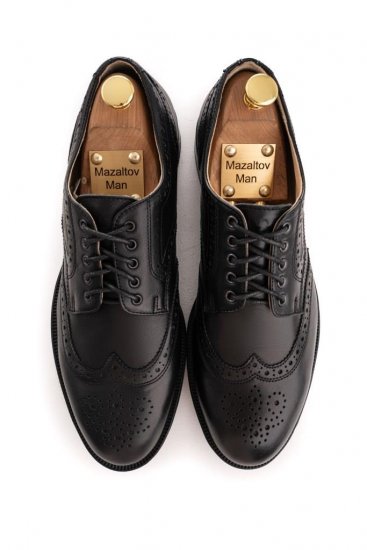 Дерби MAZALTOVMAN Черные брогированные