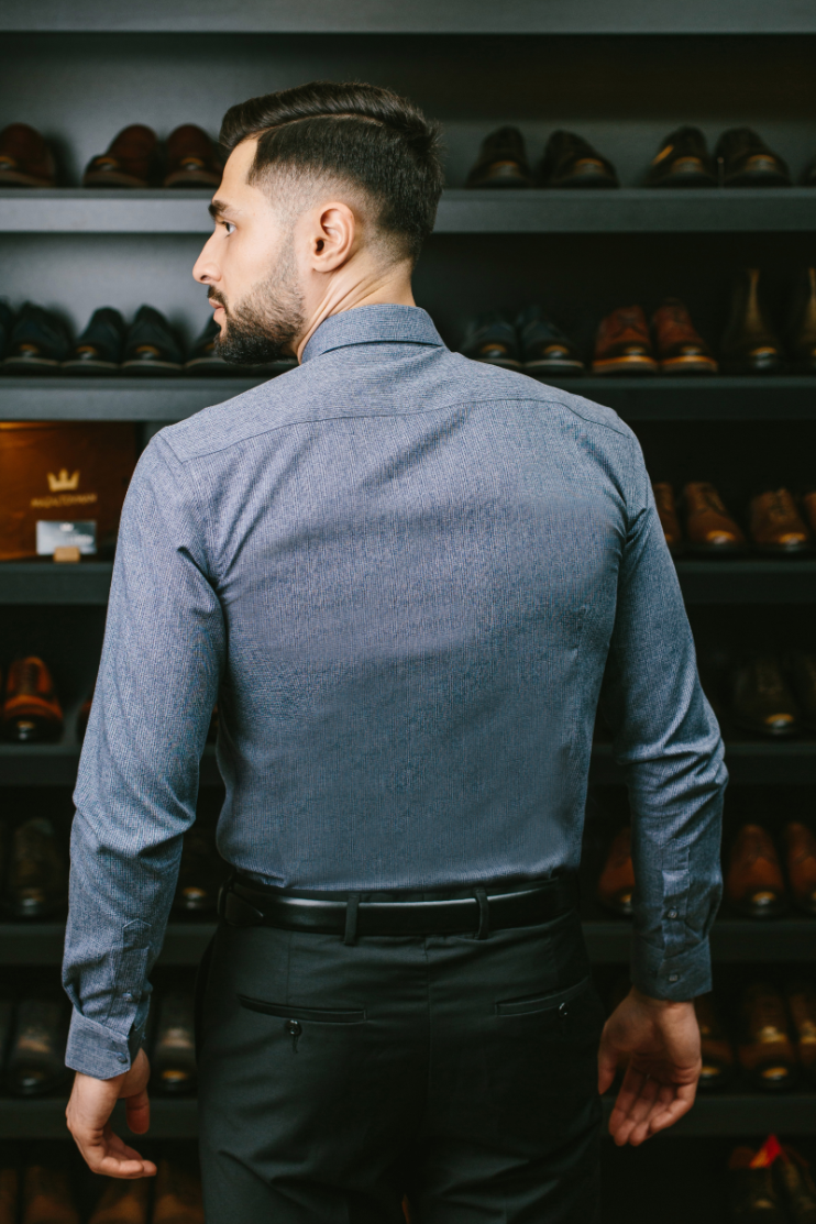 Рубашка GLR Серая микроклетка