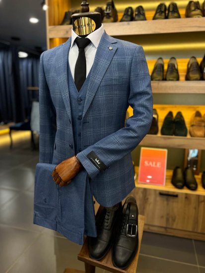 Костюм MAZALTOVMAN 3-ка Синий в клетку