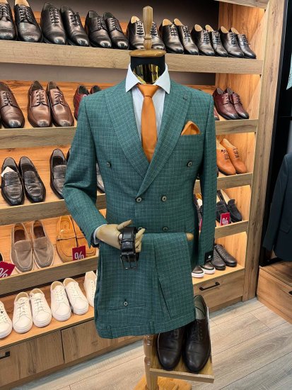 Костюм MAZALTOVMAN 2-ка премиум Зеленый двубортный